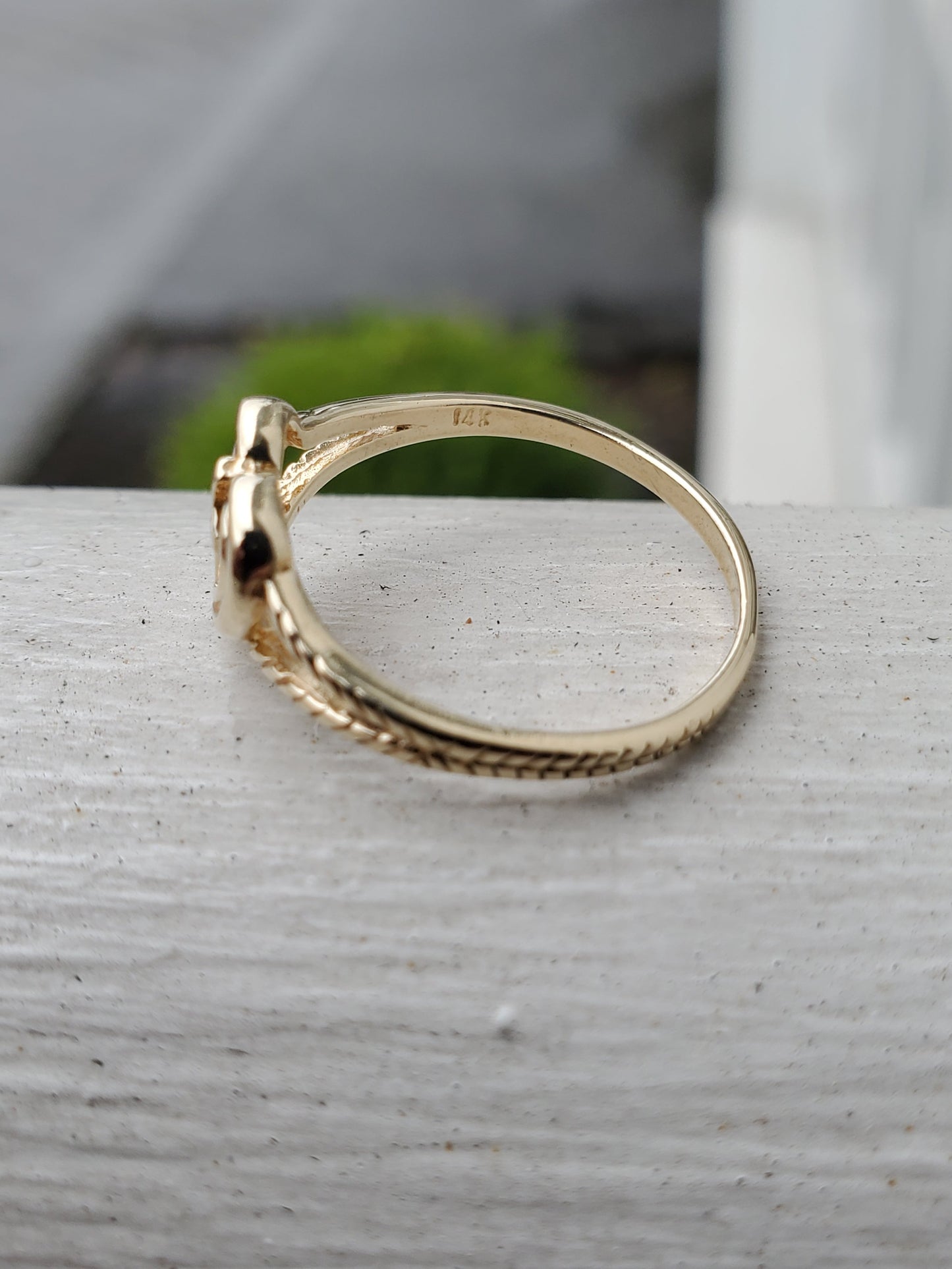 14k Solid Gold Love & Faith Ladies Cross Ring