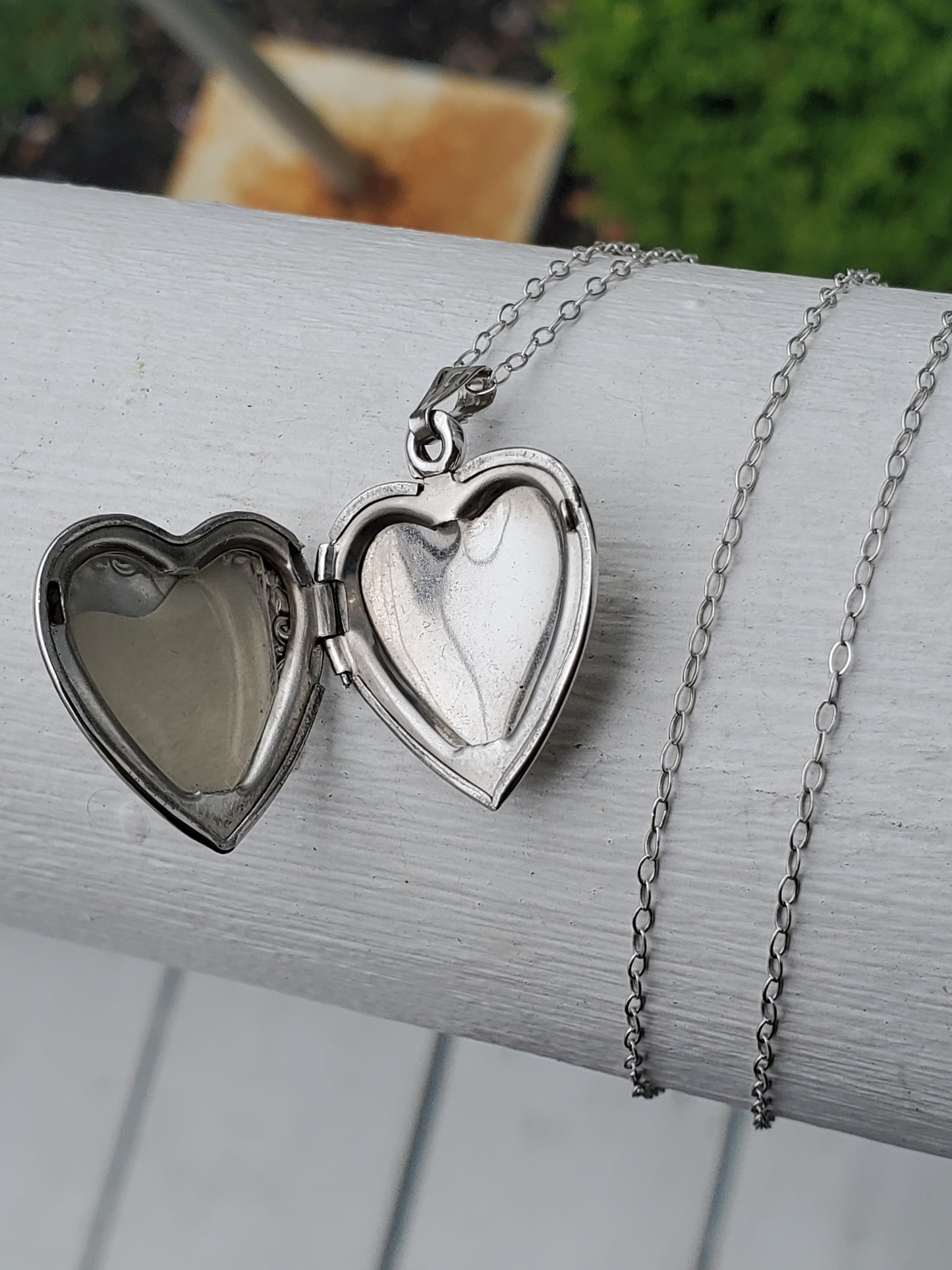 925 Sterling Silver Ladies Mom Double Heart Flower Locket Charm Necklace