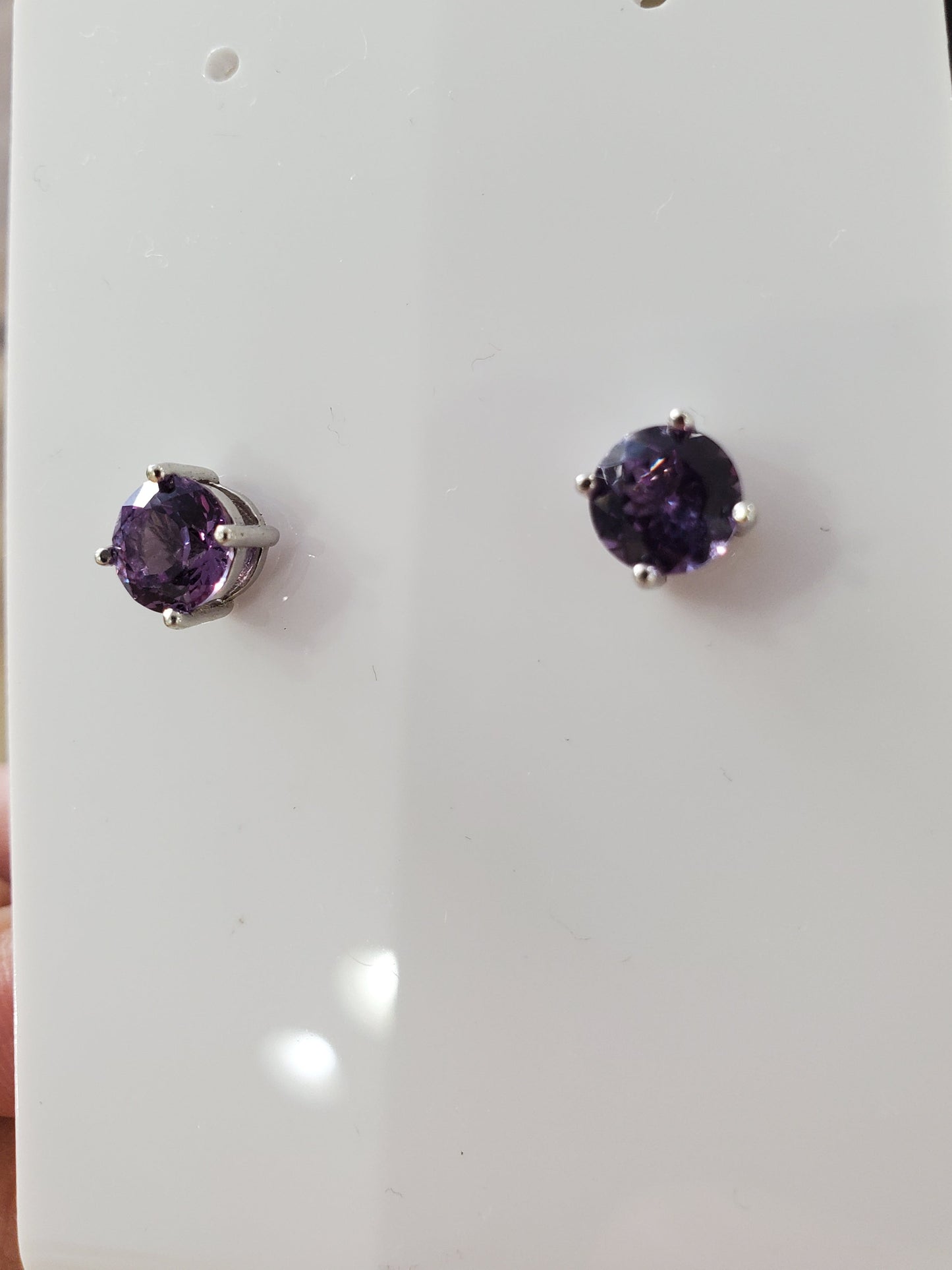 925 Sterling Silver Simulated Alexandrite Stud Earrings