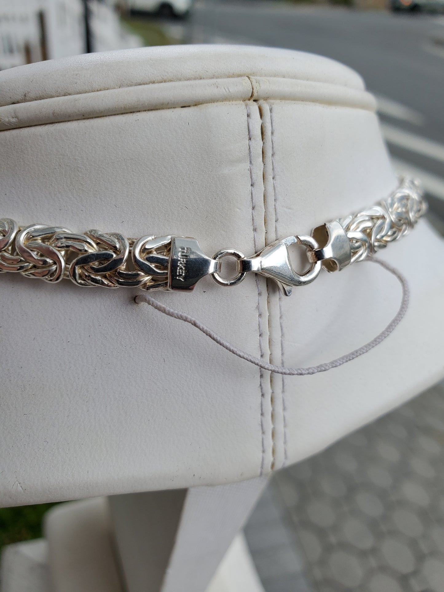 925 Sterling Silver Handmade in Turkey 🇹🇷 Graduated Flat Byzantine link Necklace Chain