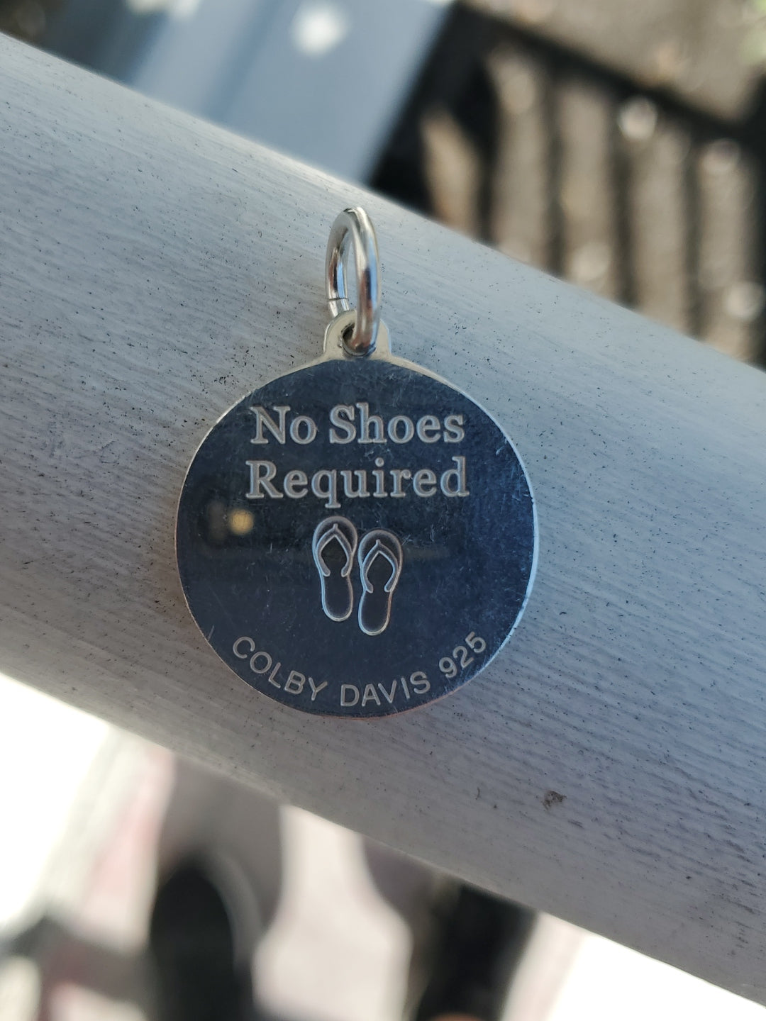 COLBY DAVIS Palm Tree Sterling Silver Enamel Pendant Light Blue 925 No Shoes Req