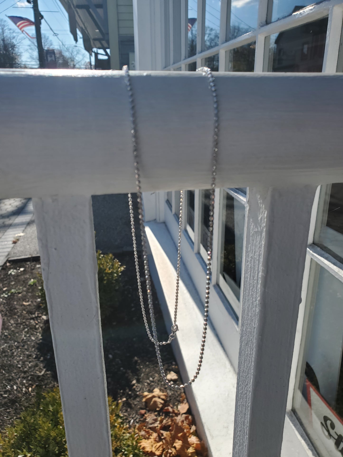 925 Sterling Silver Ladies 30" Sparkling Mooncut beaded chain