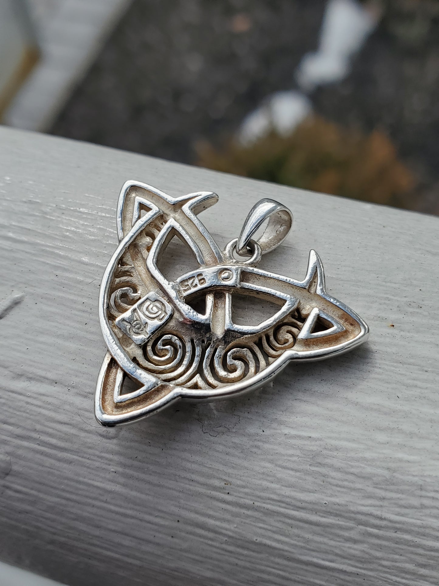925 Sterling Silver Brigid Ashwood Crescent Moon Trinity Knot Pendant