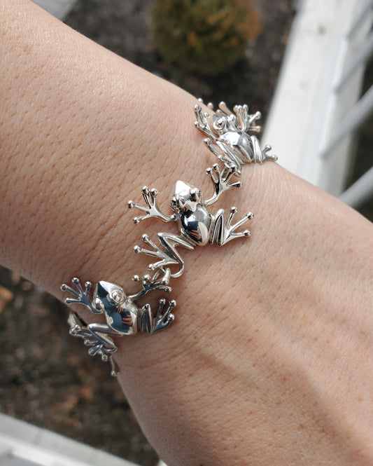 925 Sterling Silver Tree Frog 🐸 Bracelet