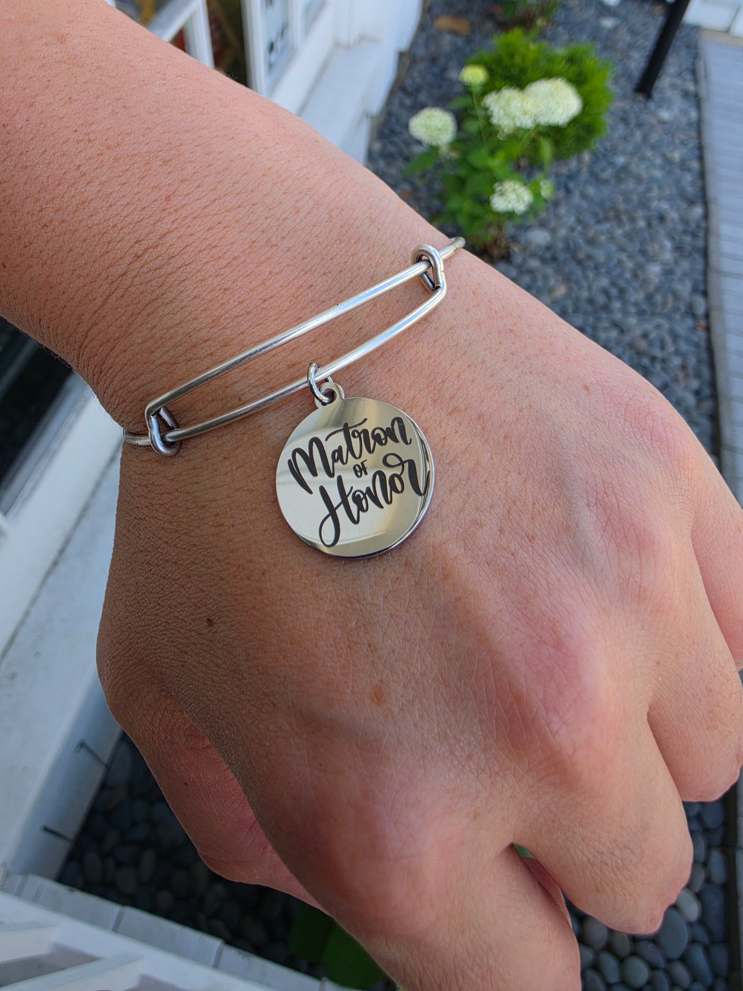 Alex and Ani Matron of Honor Silvertone Expandable Bangle Bracelet