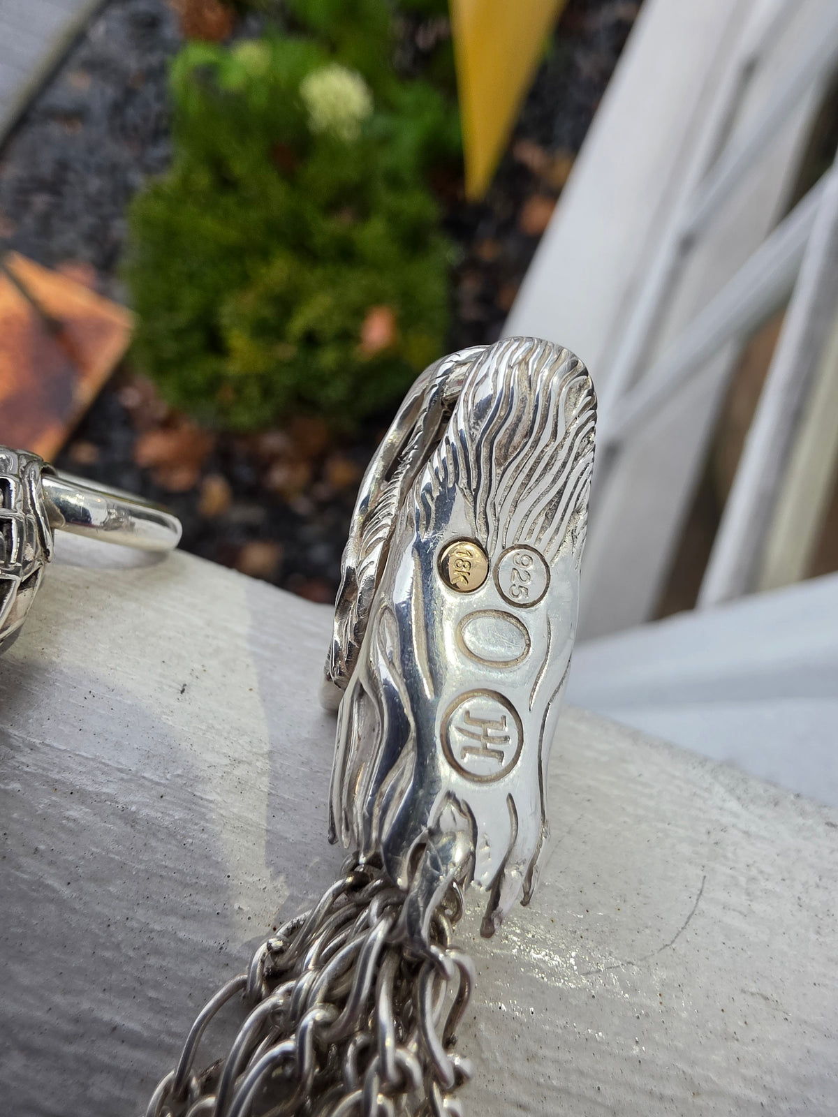 925 Sterling Silver & 18k Gold Designer John Hardy Naga Dragon Multi-Strand Bracelet