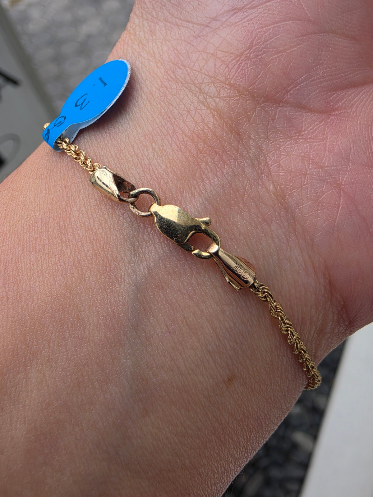 10k Solid Gold 8" Hollow Rope Chain Bracelet