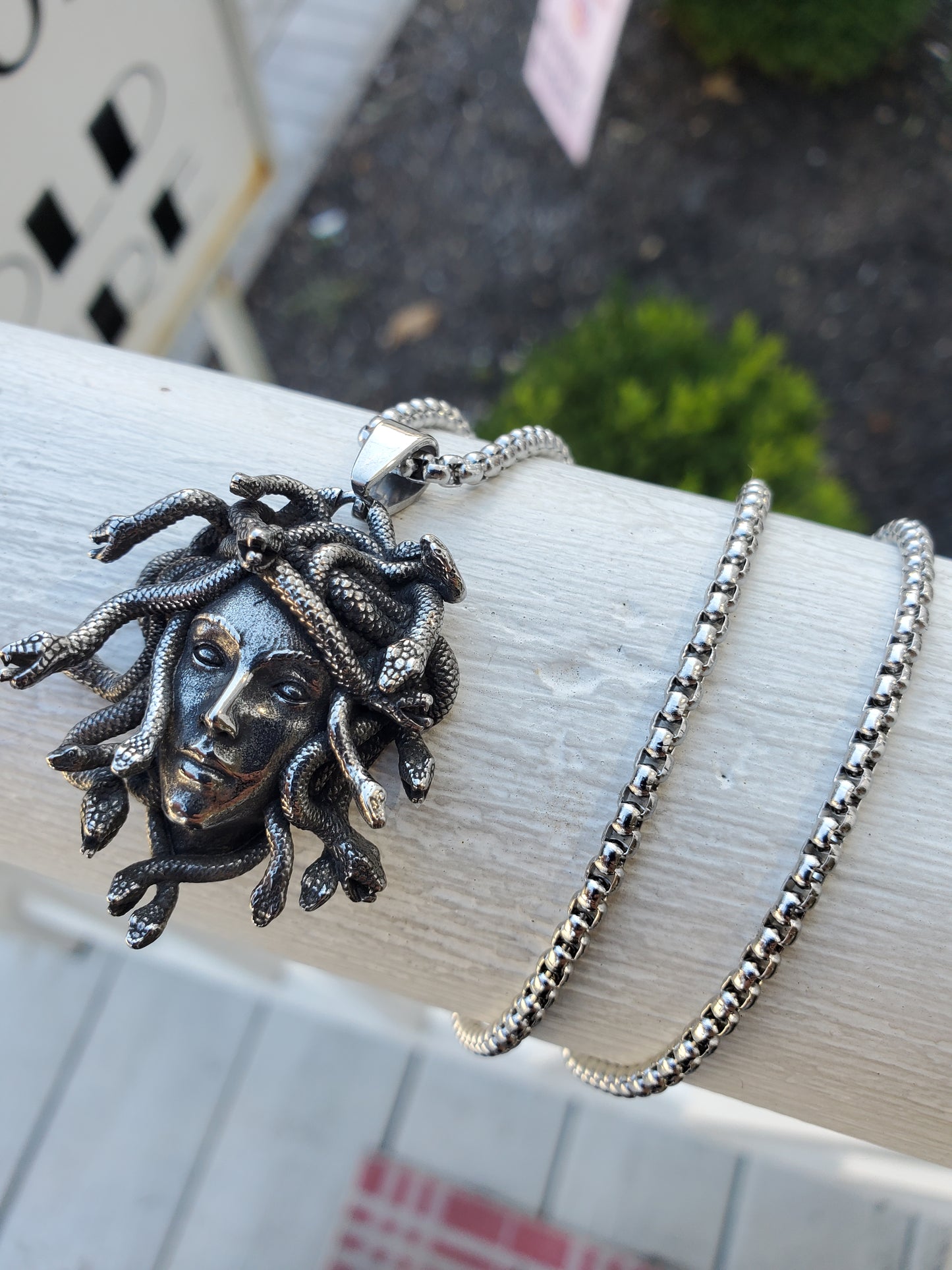Stainless Steel Medusa Head Greek Methodology Perseus Necklace