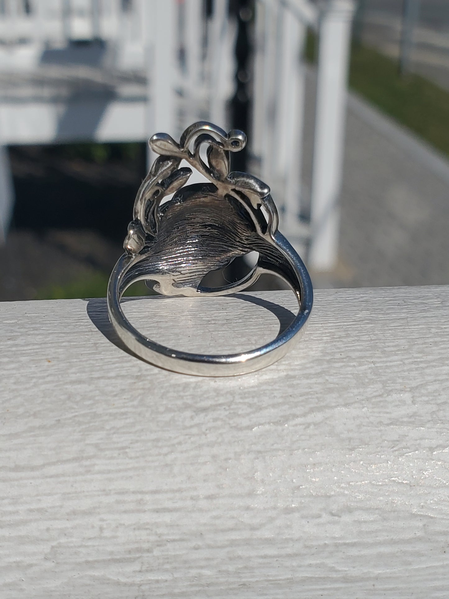 925 Sterling Silver Large Oxydized Blooming Rose 🌹 Ring