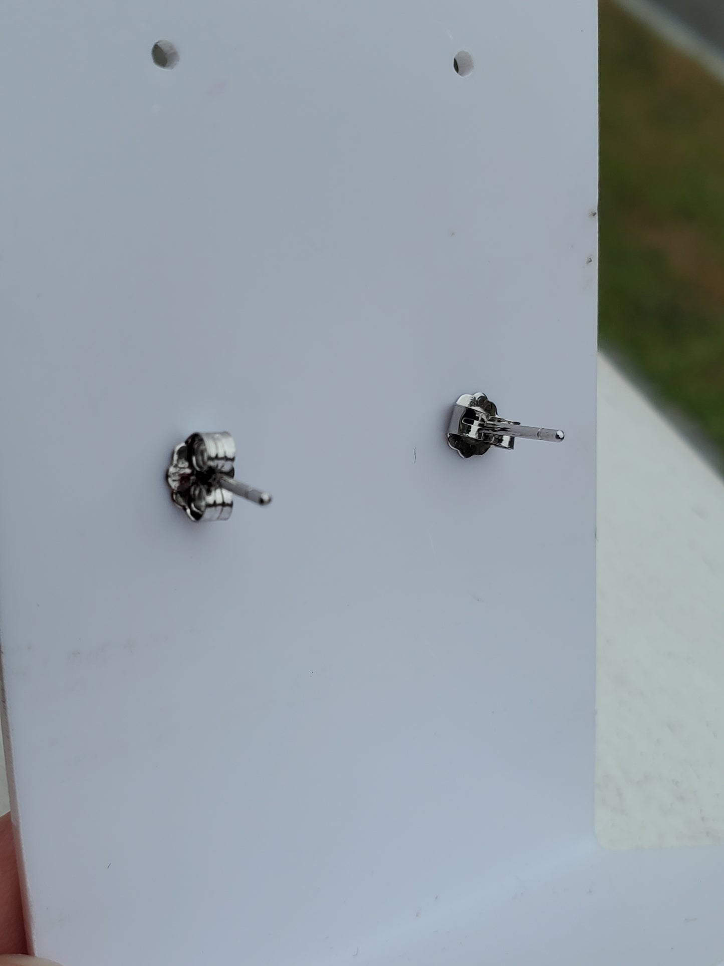 925 Sterling Silver Sparkling Peace Sign Stud Earrings
