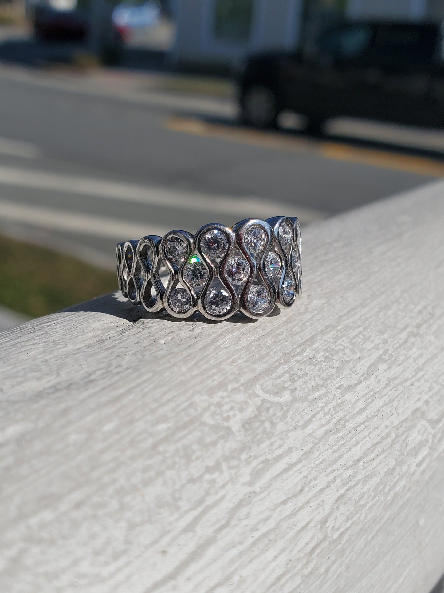 925 Sterling Silver Infinite Bubble Swirl Ring