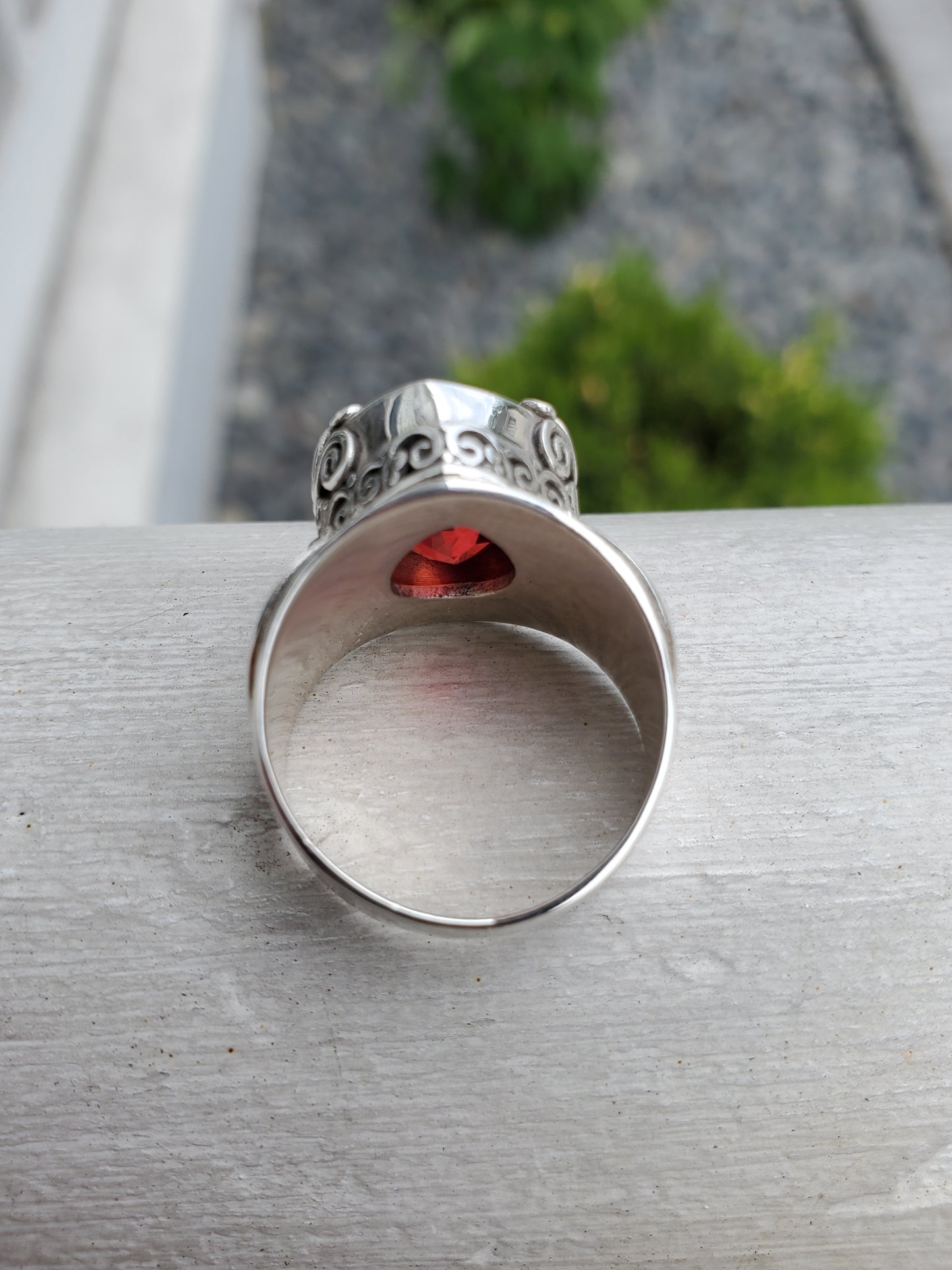 925 Sterling Silver Designer Sarda Volcanic Quartz Filagre Ring