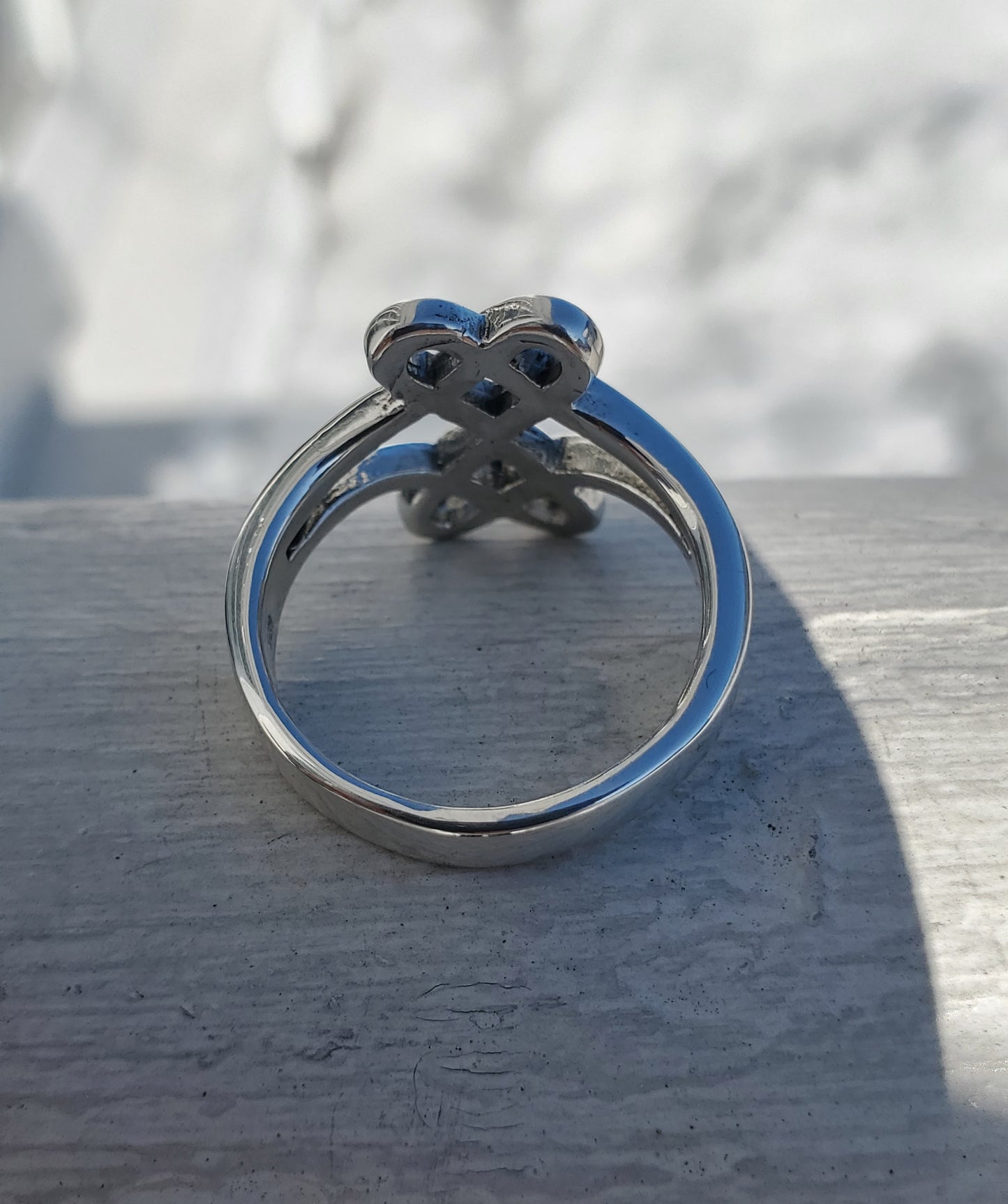 925 Sterling Silver Celtic Lovers Knot Infinity Ring