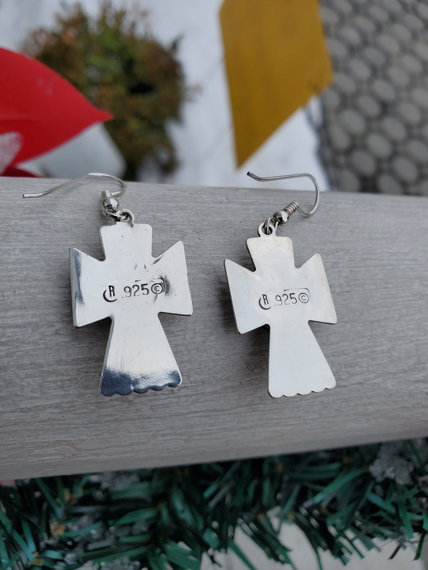 925 Sterling Silver Designer Roderick Tenorio Carolyn Pollock Turquoise Angel Dangle Earrings