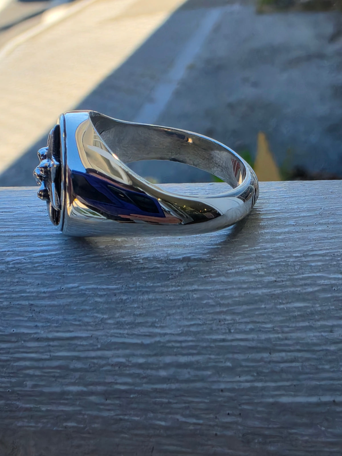 925 Sterling Silver Designer Chrome Hearts North Star Signet Ring