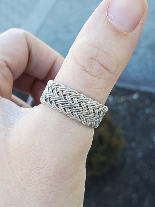 925 Sterling Silver Braided Wire Band Ring