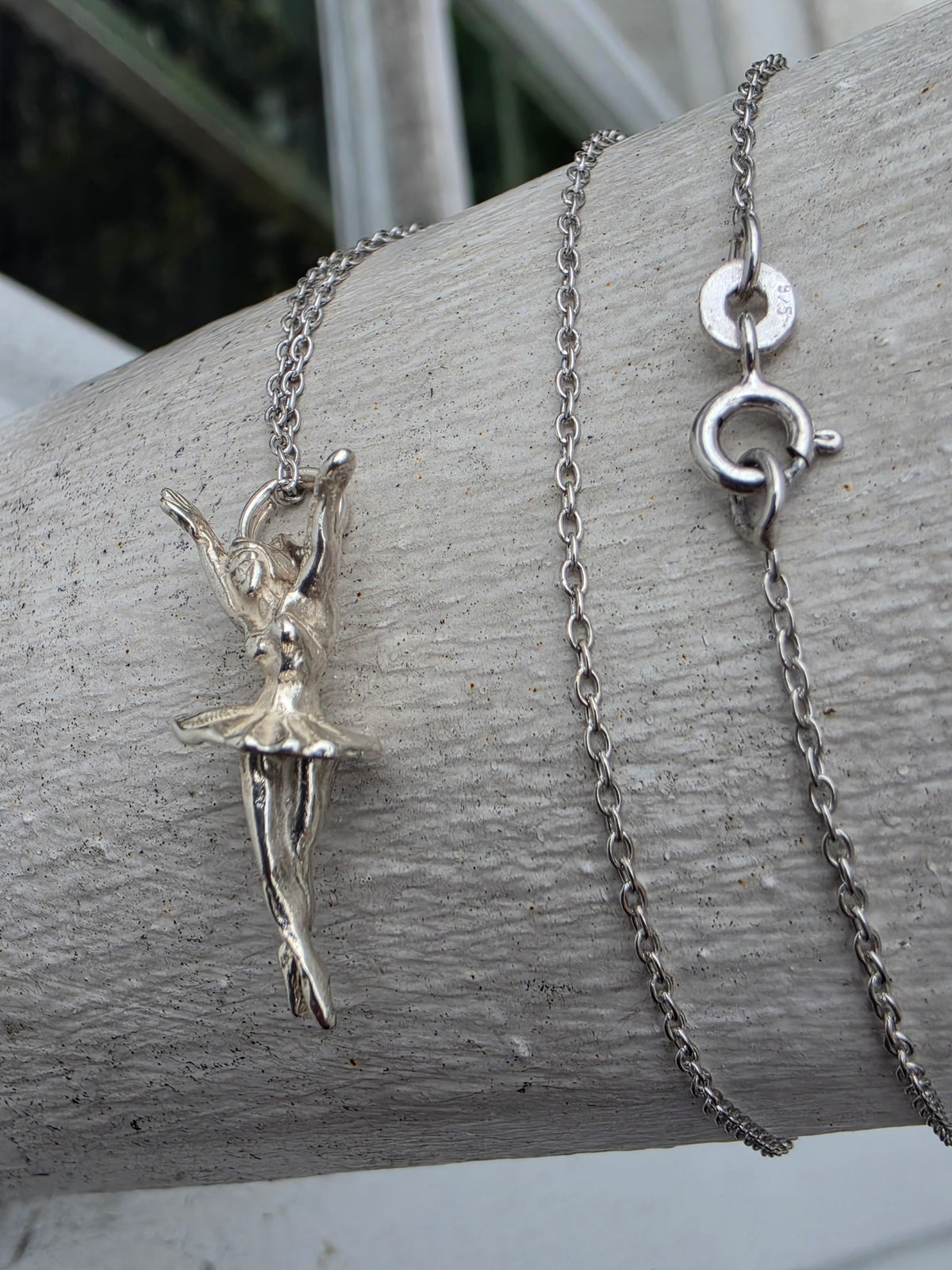 925 Sterling Silver 3D Ballerina Dancer Charm Pendant Necklace