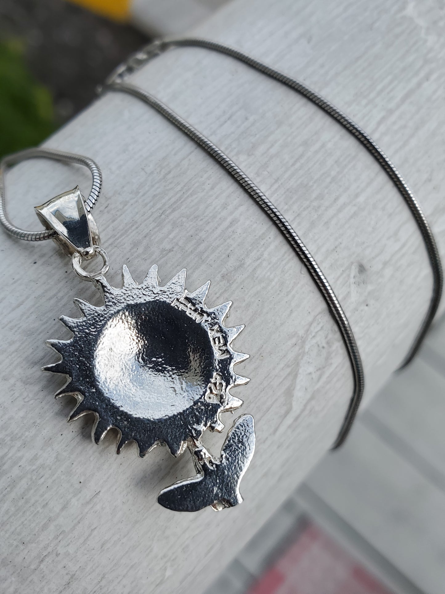 925 Sterling Silver Sunflower 🌻 Charm Pendant Necklace