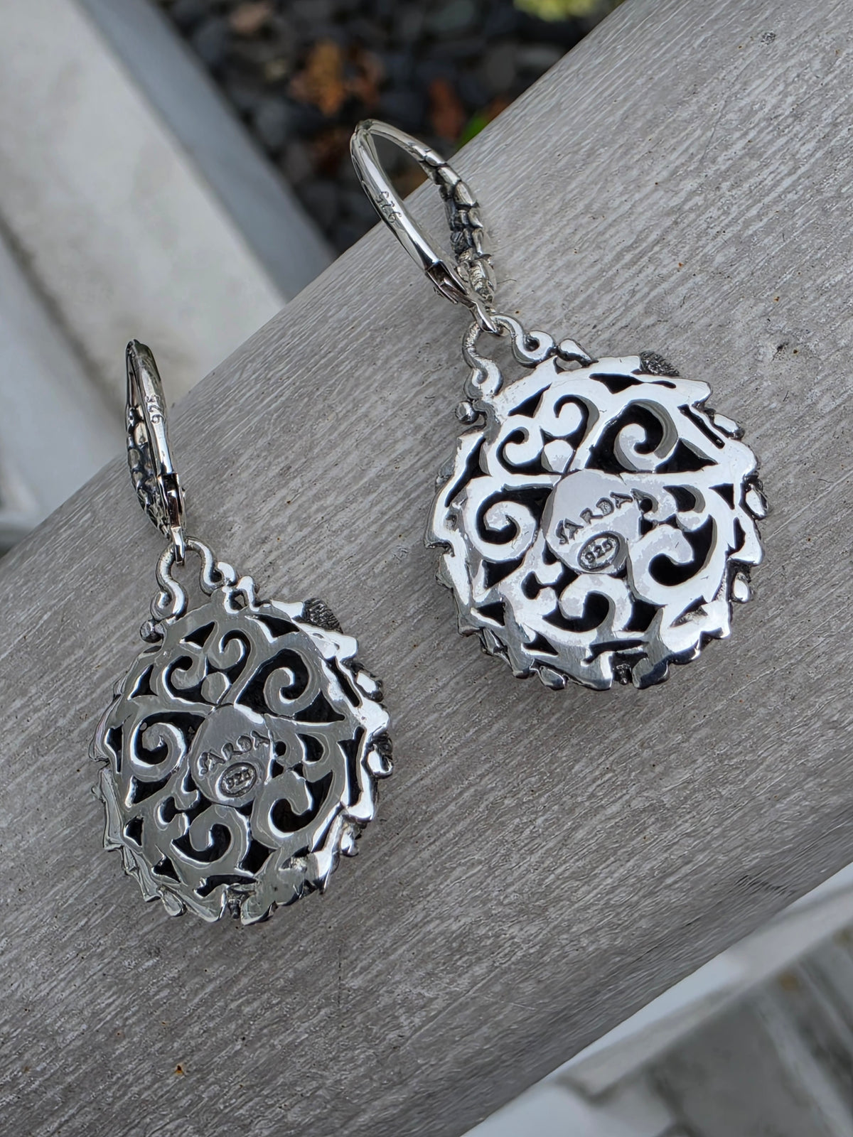 925 Sterling Silver Designer Sarda Lion Lioness Dangling Earrings