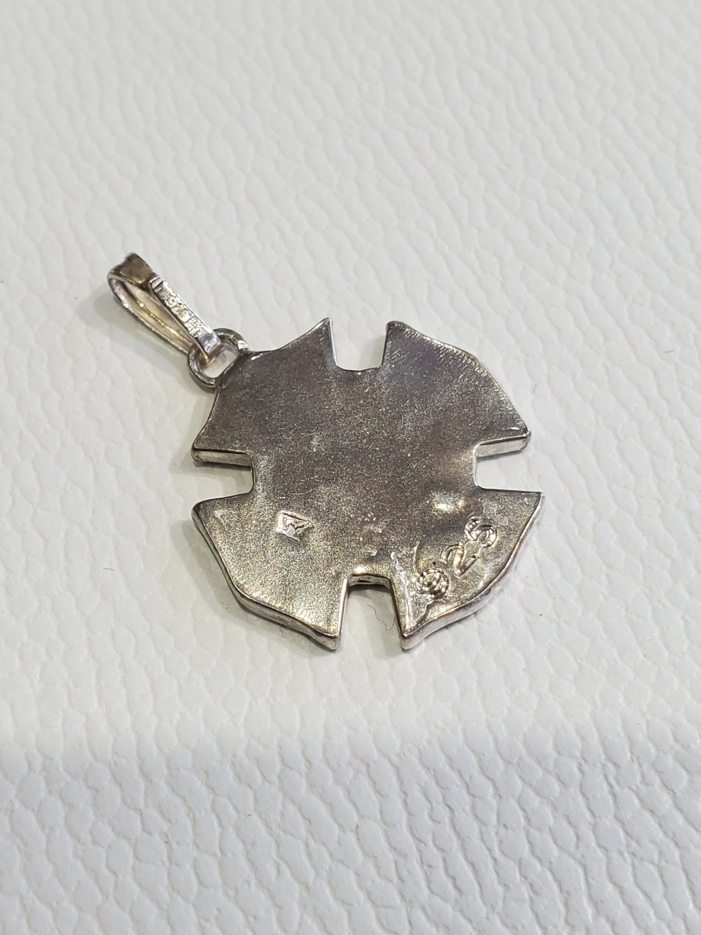 925 Sterling Silver FD Fire Department Maltese Cross Fireman's Charm Pendant