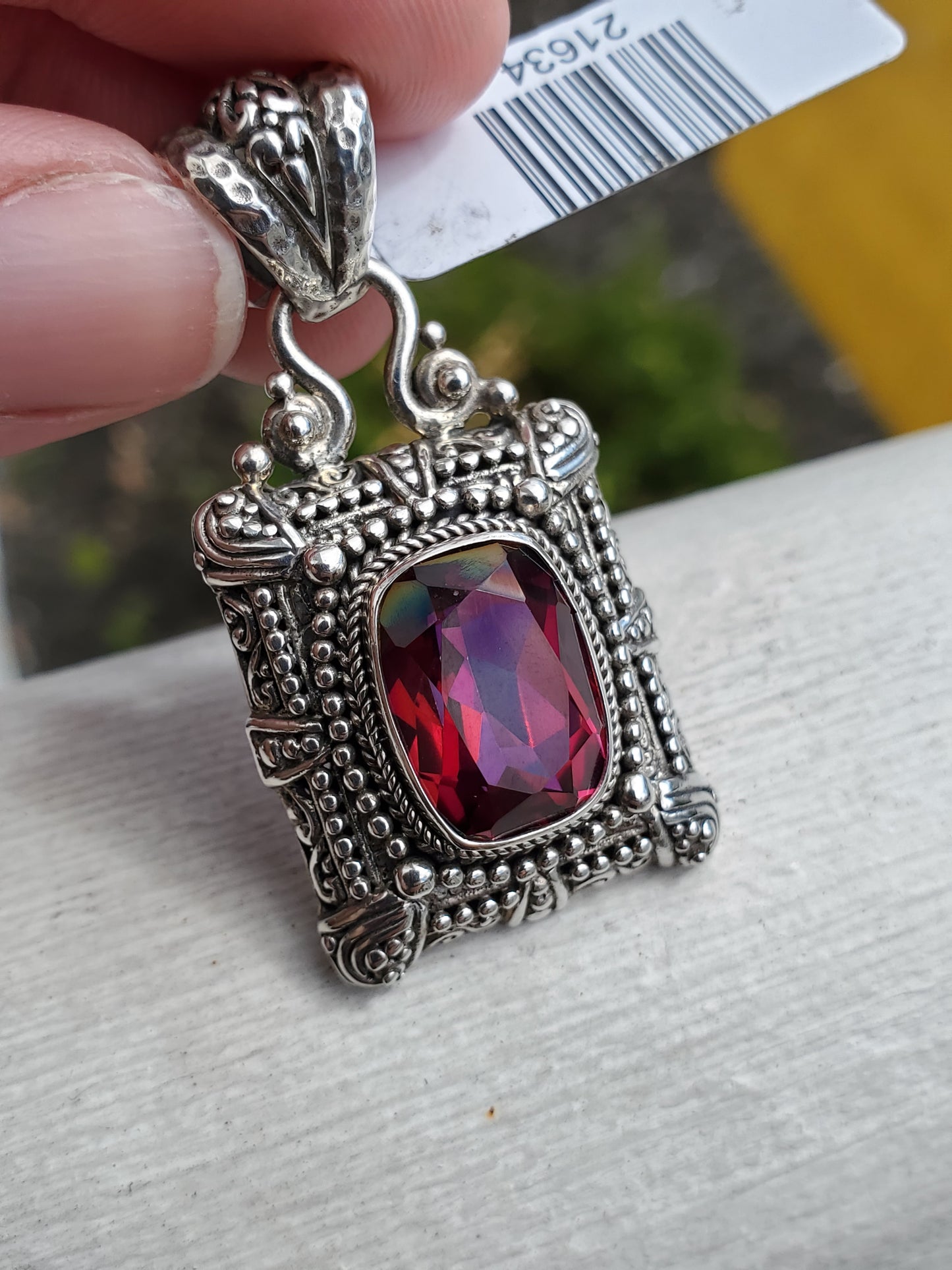 925 Sterling Silver Designer Sarda Bee Pink Tourmaline Pendant