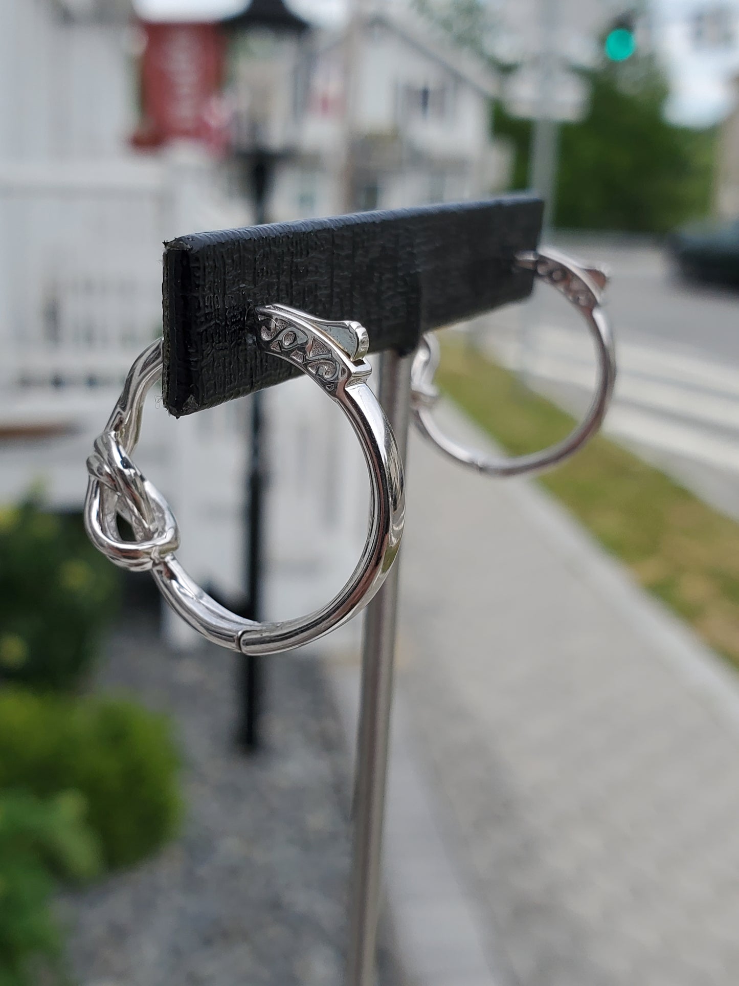 925 Sterling Silver Love Knot Twisted Hoop Earrings