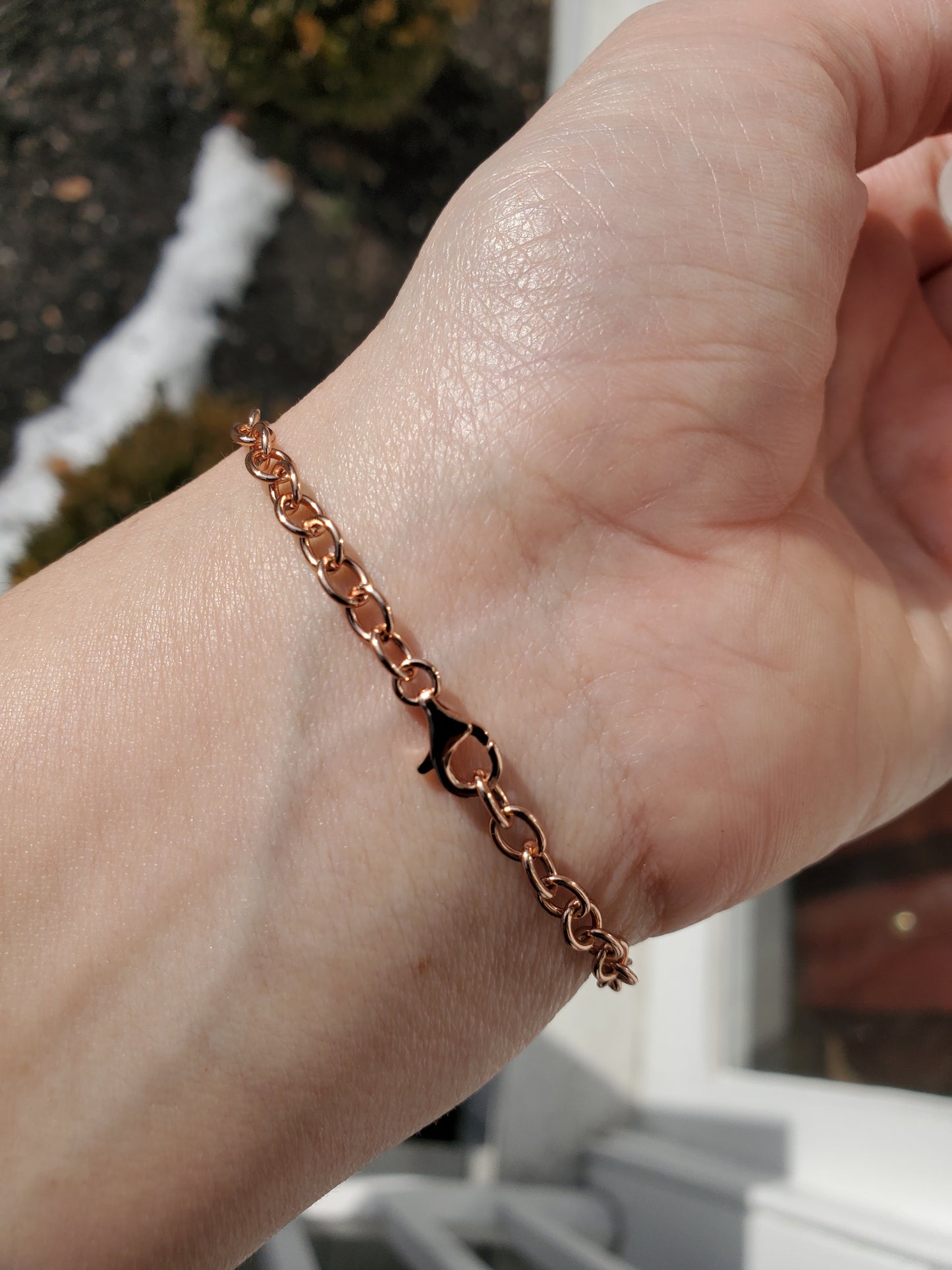 925 Sterling Silver Designer JCM Vermeil Sparkling Dangle Heart Bracelet