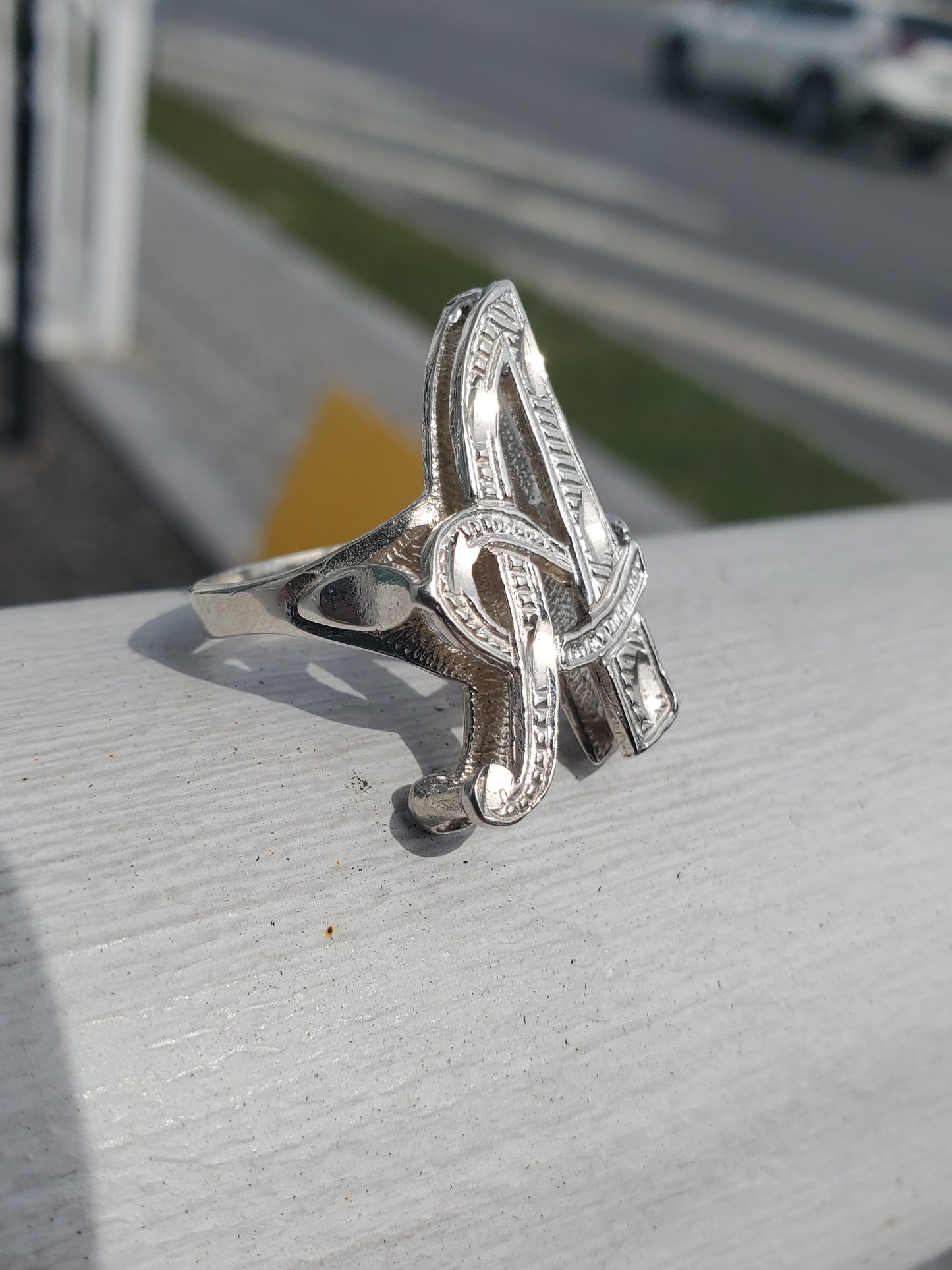 Sterling Silver Vintage Double Plated A Initial Ring sz:8