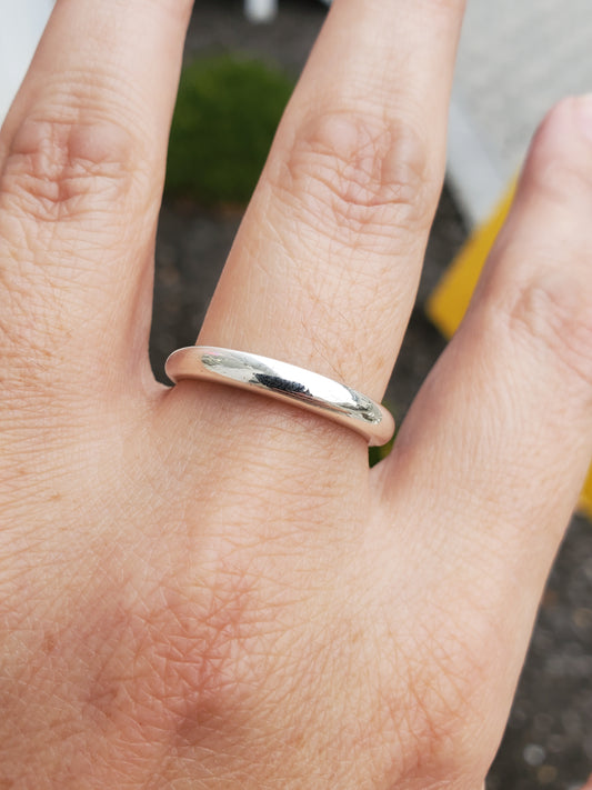 925 Sterling Silver Designer Carolyn Pollock Classic Hi-polish Band Ring