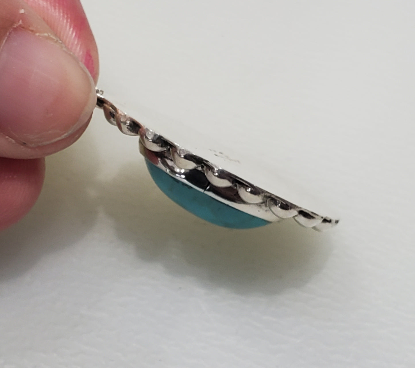 925 Sterling Silver Sleeping Beauty Turquoise Statement Pendant