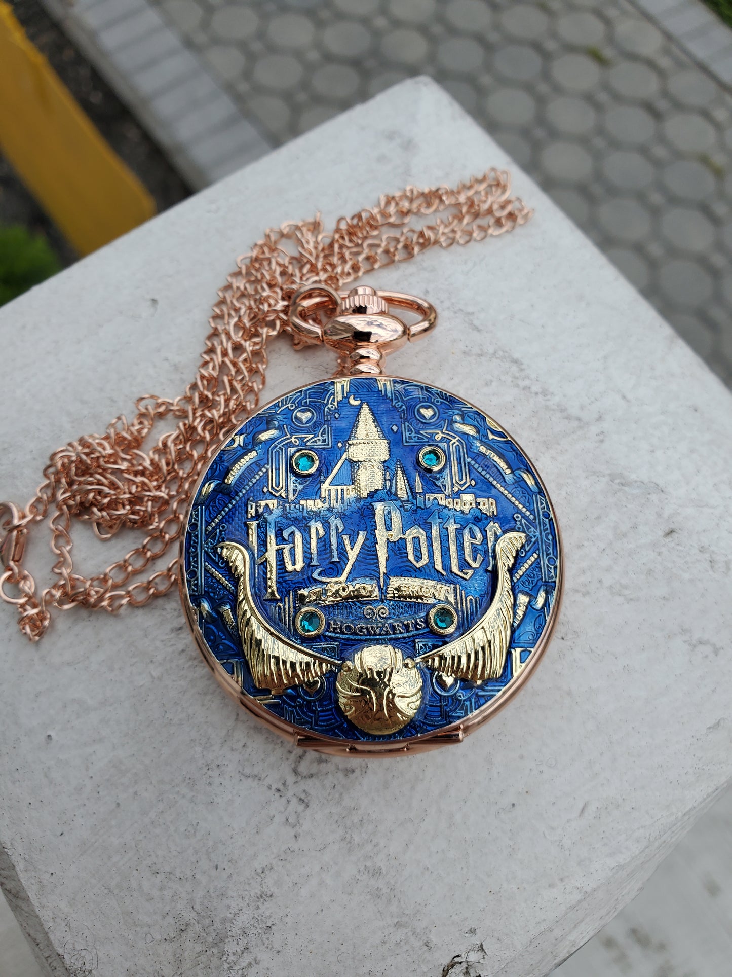 Rose-Plated Stainless Steel Harry Potter Golden Snitch Hogwartz Deathly Hallows Pocketwatch