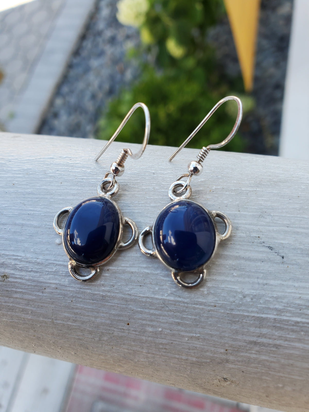 925 Sterling Silver Blue Moonstone Dangle Earrings
