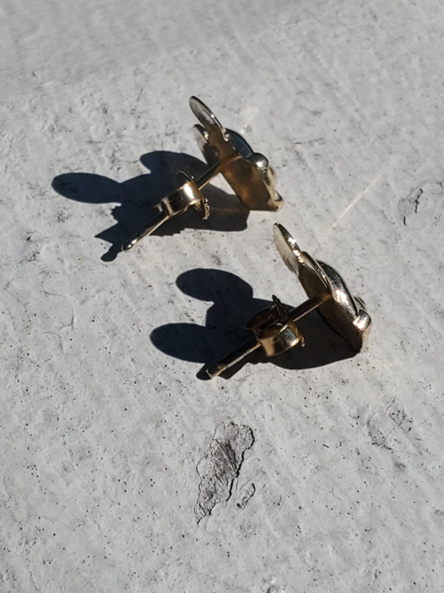 14k Solid Gold Mickey Mouse Head Stud Earrings Butterfly Pushbacks