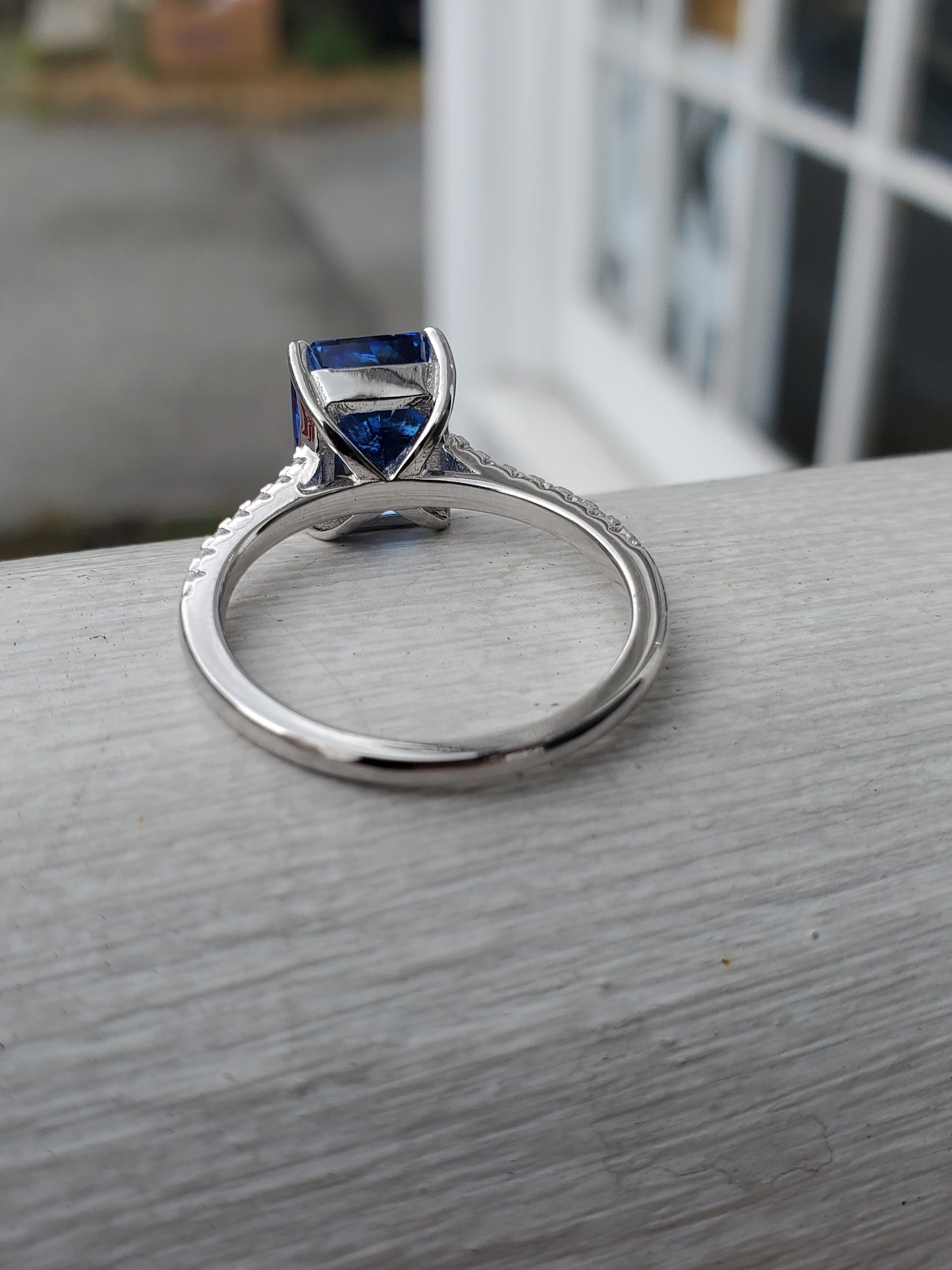 925 Sterling Silver "Frozen Elegance" Simulated Tanzanite and Zirconia Statement Ring