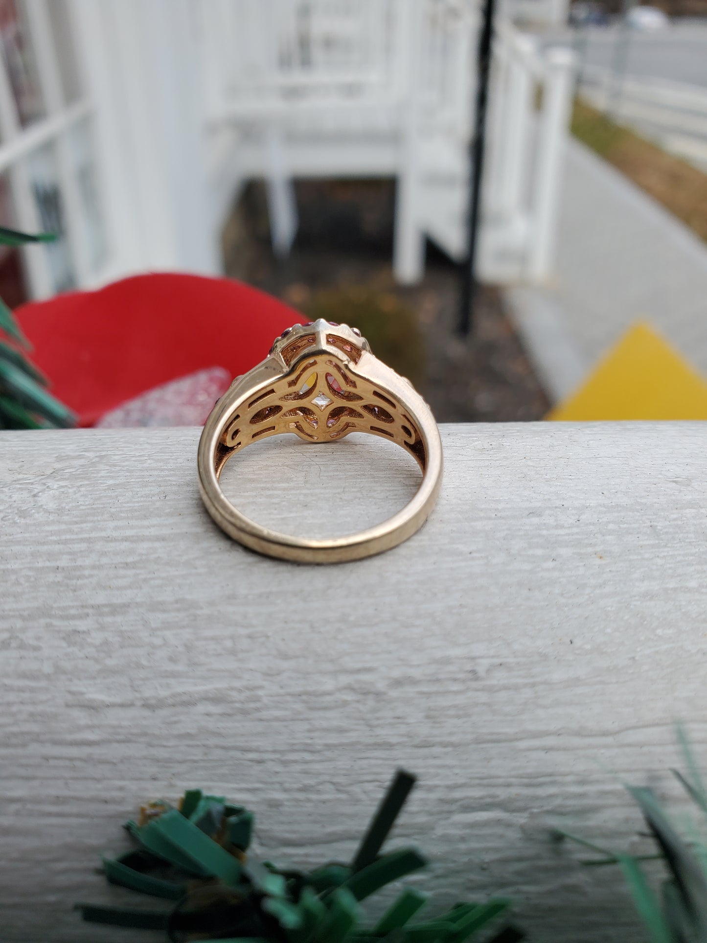 925 Sterling Silver Rose Vermeil Morganite & Pink Tourmaline Cluster Ring