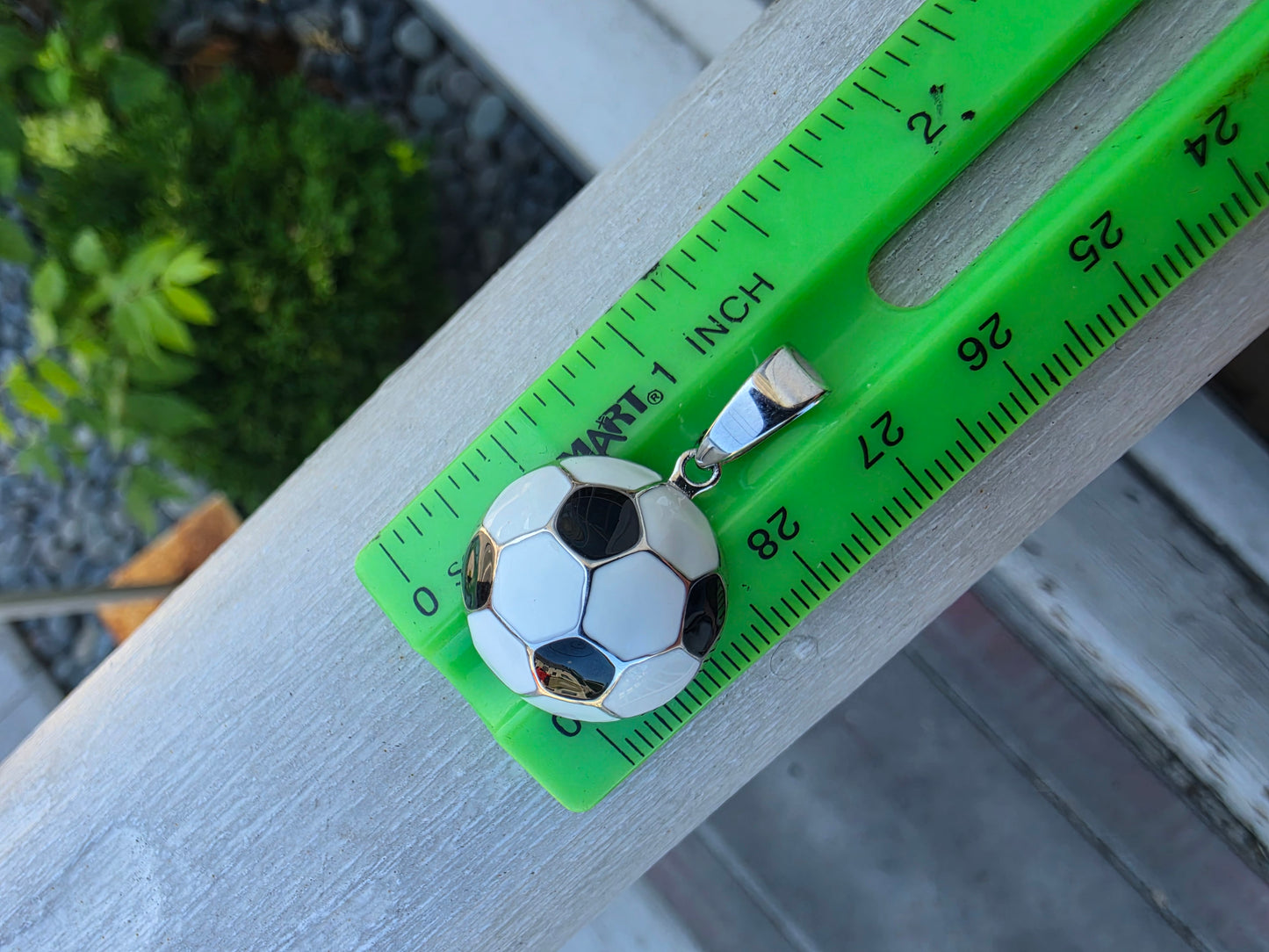 925 Sterling Silver Soccer Ball ⚽️ w/ black & white enamel charm pendant