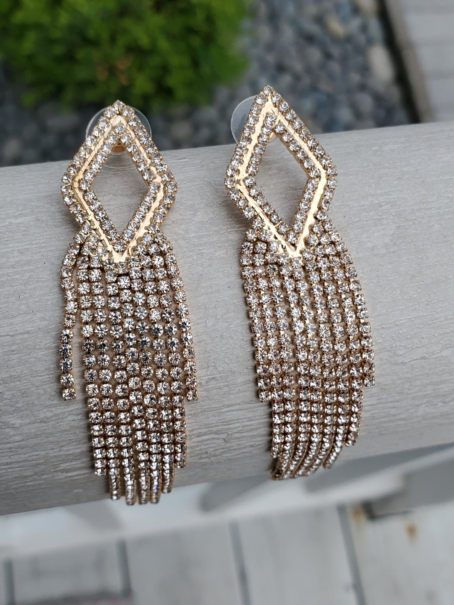 Silver Plated Clear Crystal Chandelier Dangle Earrings