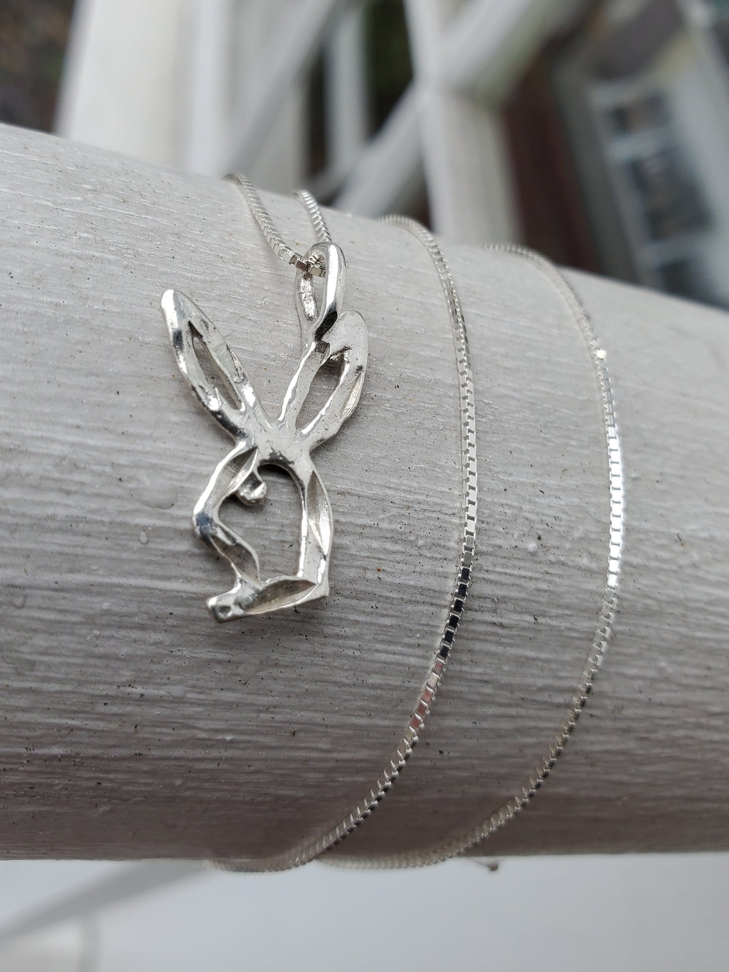 925 Sterling Silver Vintage Playboy Bunny Charm Pendant Necklace