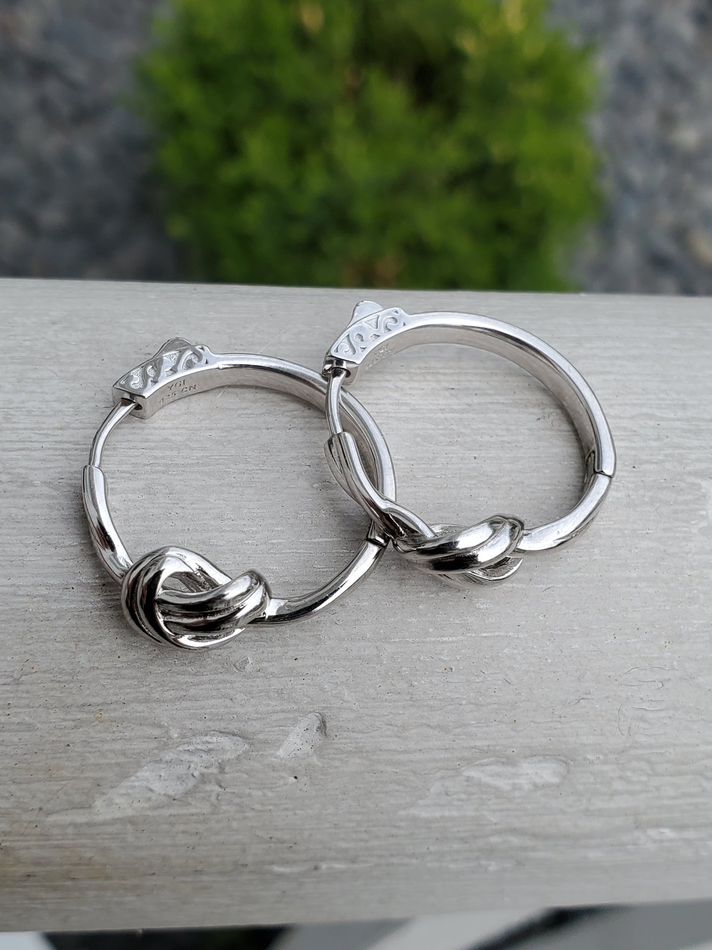 925 Sterling Silver Love Knot Twisted Hoop Earrings