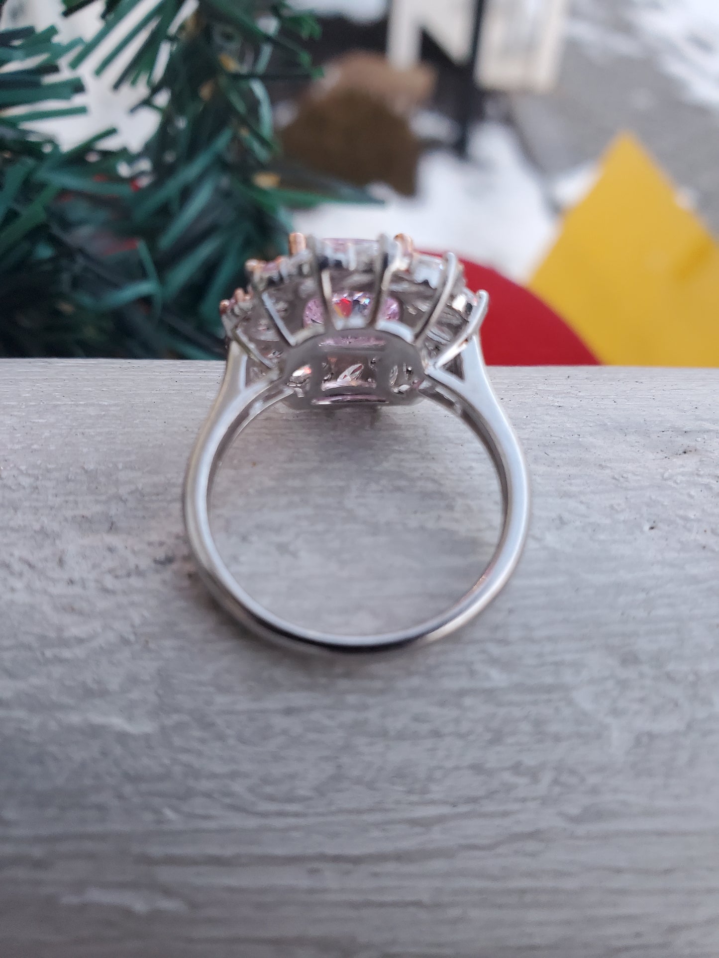 925 Sterling Silver "Aphrodite's Wreath Pink & Clear Zirconia CZ Statement Ring