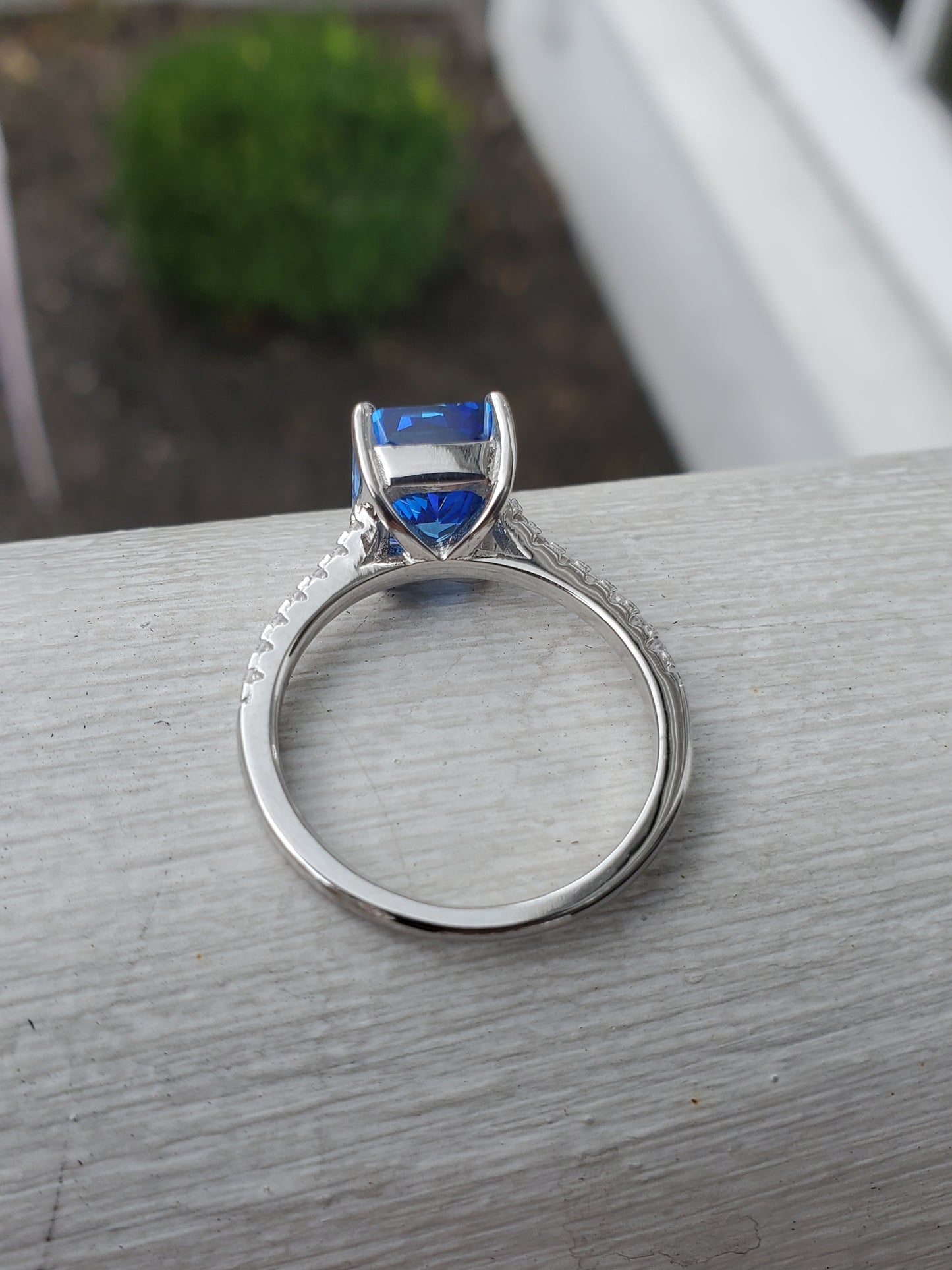 925 Sterling Silver "Frozen Elegance" Simulated Tanzanite and Zirconia Statement Ring