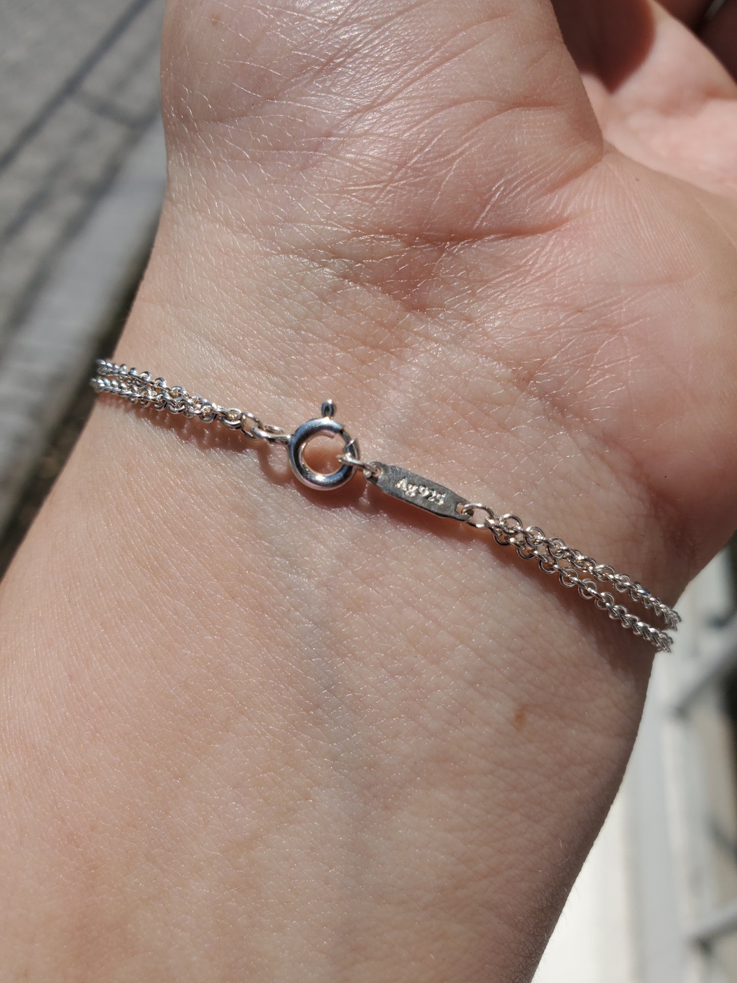 925 Sterling Silver Tiffany & Co. Infinity Double link chain bracelet