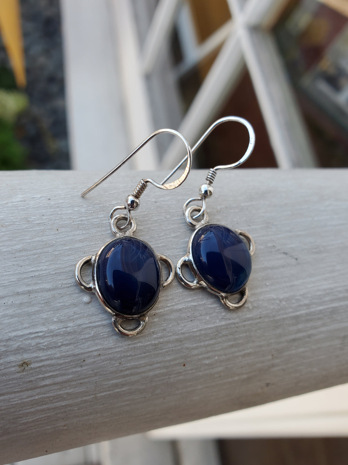 925 Sterling Silver Blue Moonstone Dangle Earrings