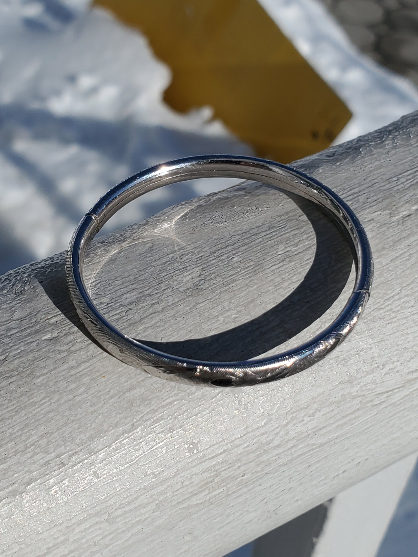 925 Sterling Silver & Platinum Kids Heart Baby Bangle Bracelet