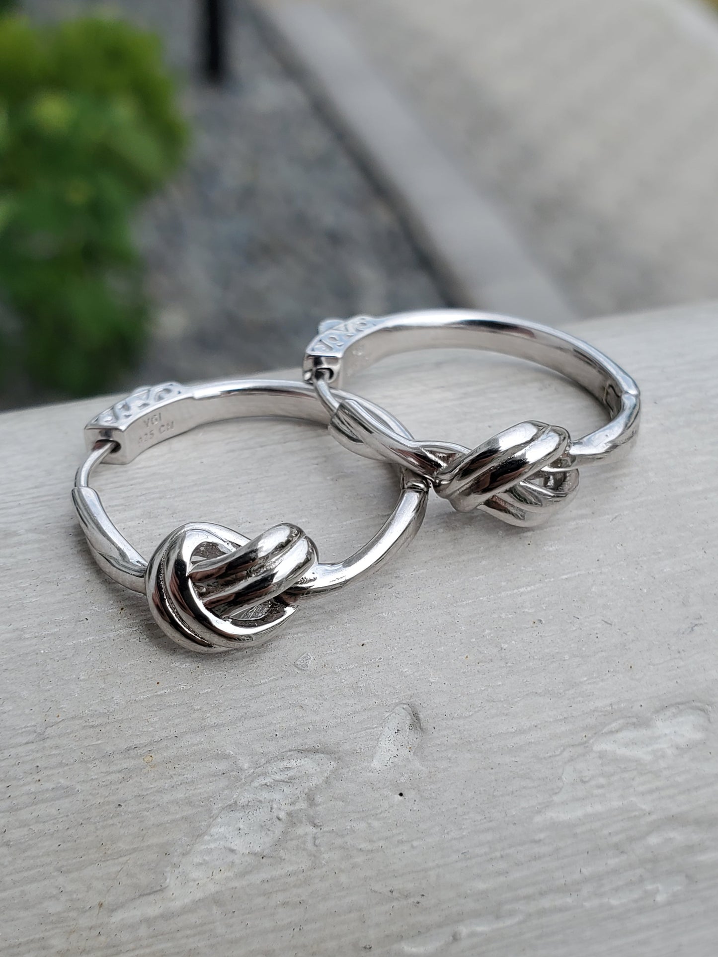 925 Sterling Silver Love Knot Twisted Hoop Earrings