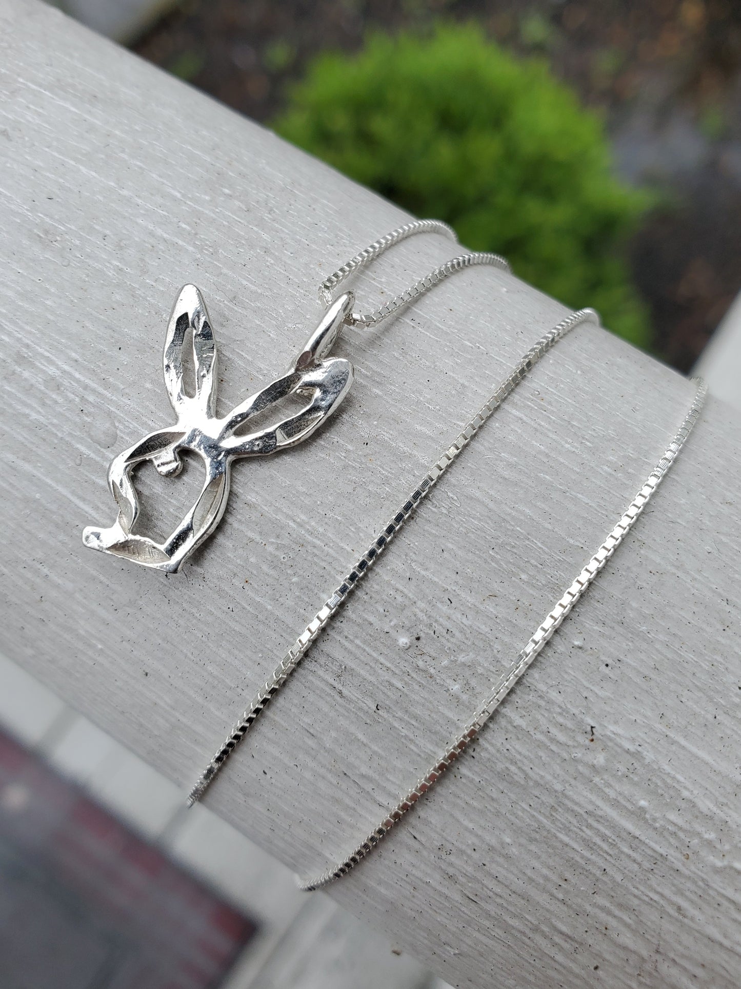 925 Sterling Silver Vintage Playboy Bunny Charm Pendant Necklace