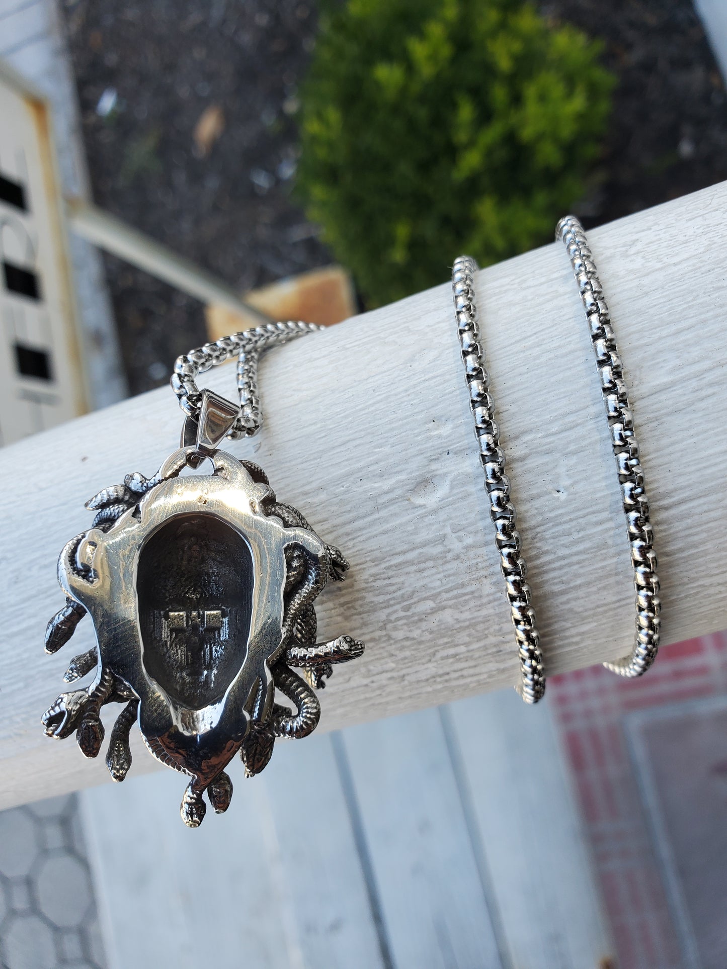 Stainless Steel Medusa Head Greek Methodology Perseus Necklace