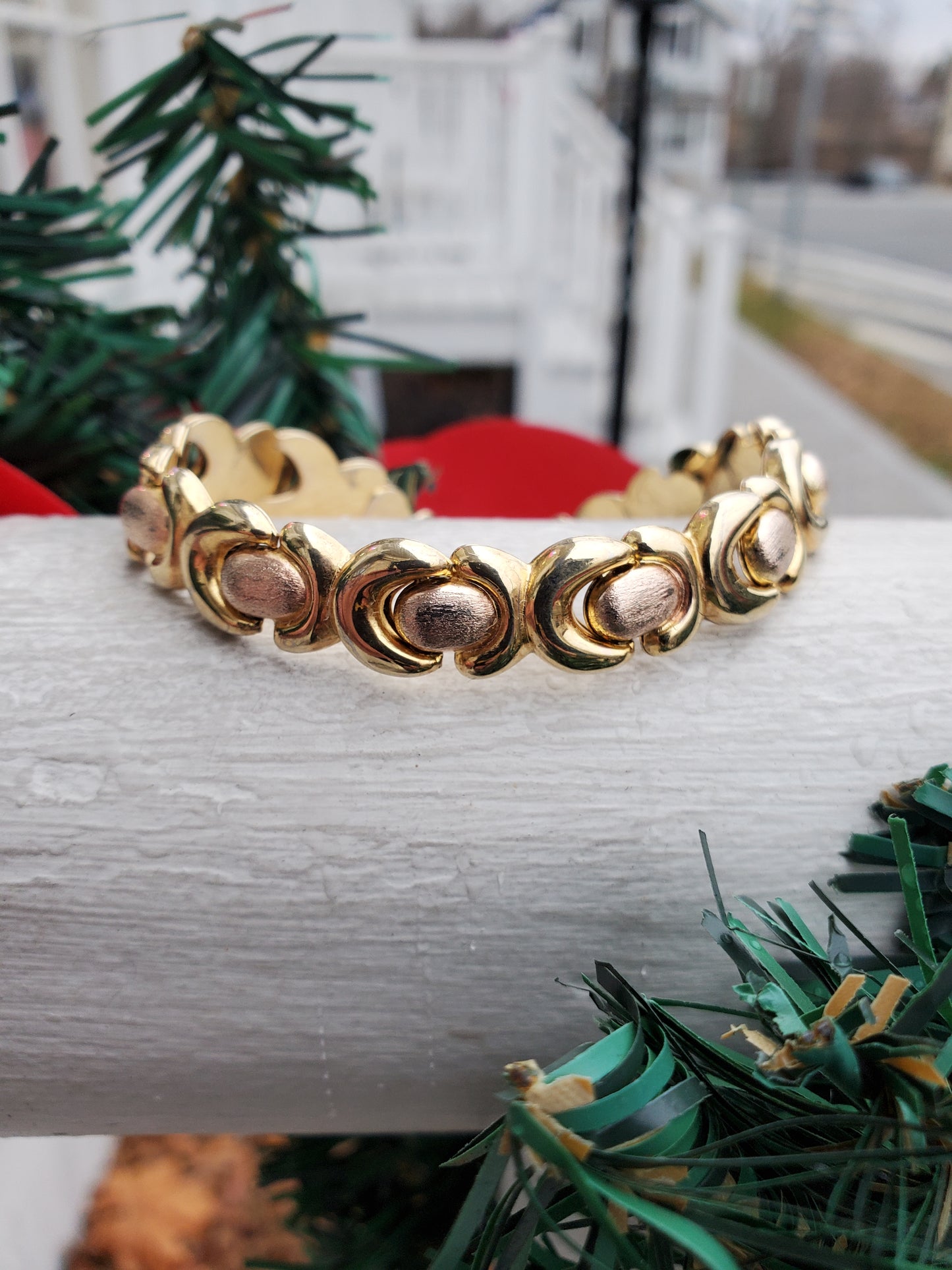 925 Sterling Silver Two-Tone Vermeil XOXO Hugs & Kisses Bracelet
