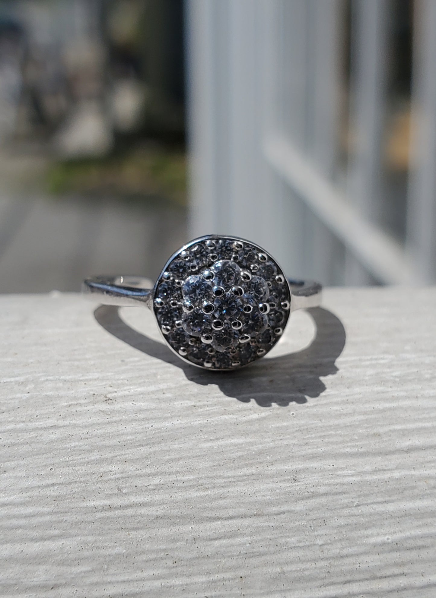 925 Sterling Silver Flower CZ Zirconia Adjustable Toe/ Mid-Finger Ring