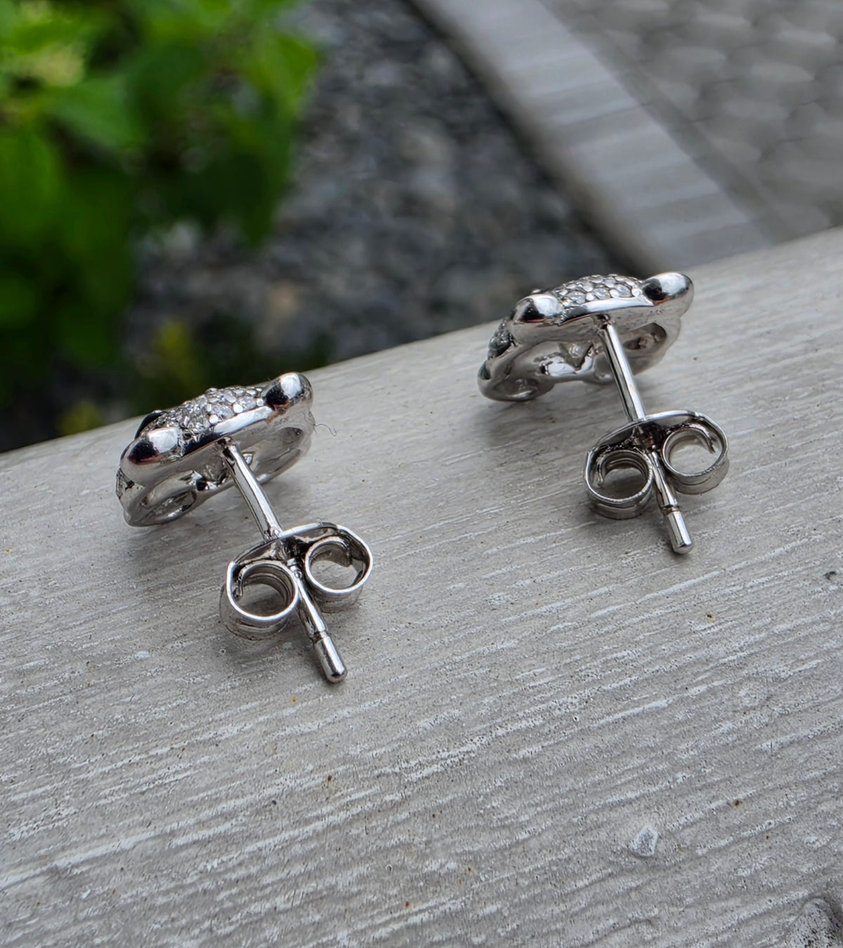 925 Sterling Silver Moissanite Diamond Panda Enameled Earrings